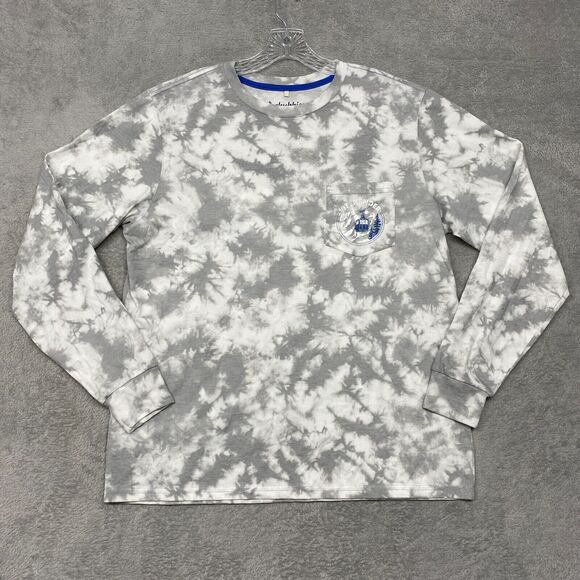 chubbies Other - Chubbies Shirt Mens Large Gray White Tie Dye Graphic Pocket Crew Neck